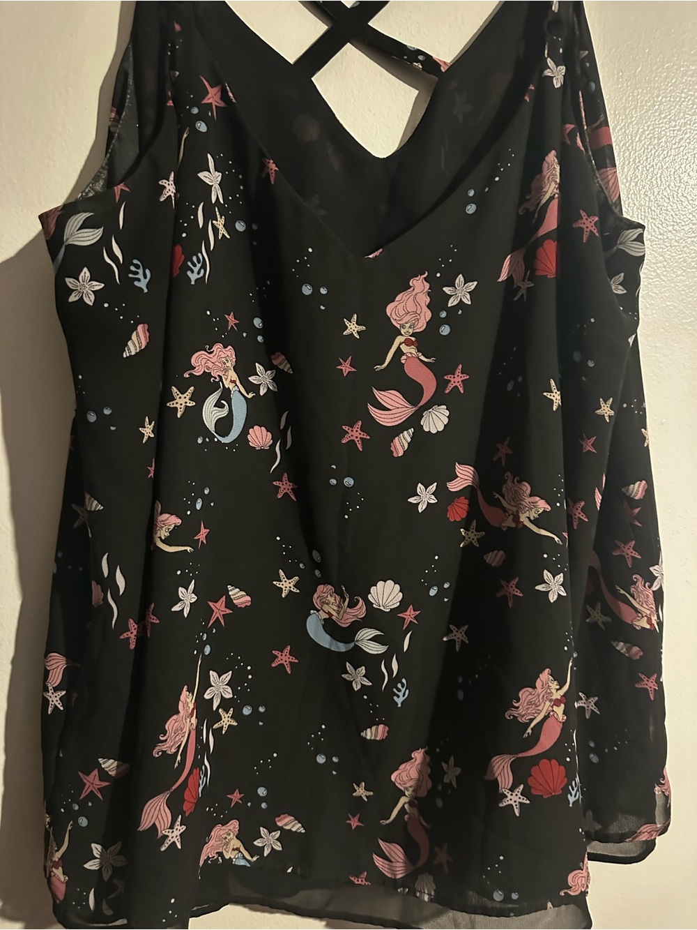 Disney Princess Black Floral Top